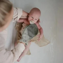Mushie - Luva de banho para bebê 2Pk, cinza