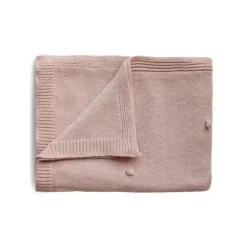 Mushie - Manta de bebê tricotada com bolinhas texturizadas - Blush