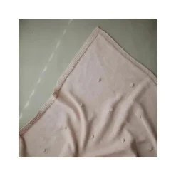 Mushie - Manta de bebê tricotada com bolinhas texturizadas - Blush
