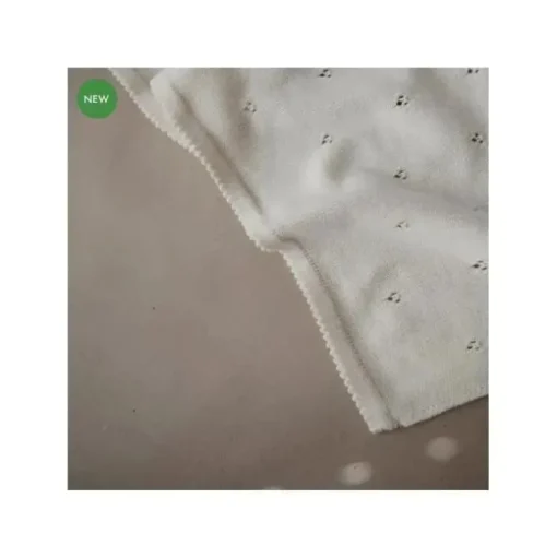 Mushie - Manta de bebê tricotada Pointelle - Marfim