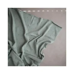 Mushie - Manta de bebê tricotada Pointelle - Sage Melange