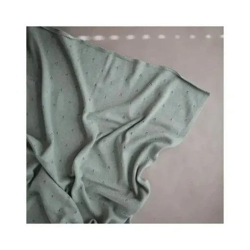 Mushie - Manta de bebê tricotada Pointelle - Sage Melange
