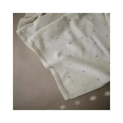Mushie - Manta de bebê tricotada Pointelle - Marfim