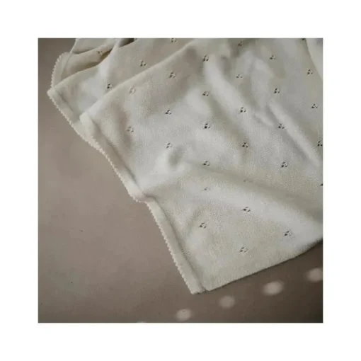 Mushie - Manta de bebê tricotada Pointelle - Marfim