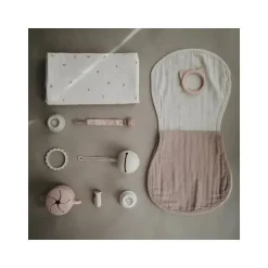 Mushie - Mushie Burp Pano Algodão Orgânico Pacote com 2 - Blush/Fog