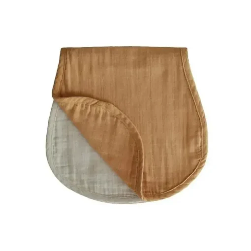 Mushie - Pano de musselina Burp Algodão Orgânico Pacote com 2 - Amarelo Outono/Névoa