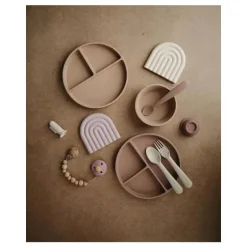 Mushie - Placa de sucção de silicone (malva nublado)
