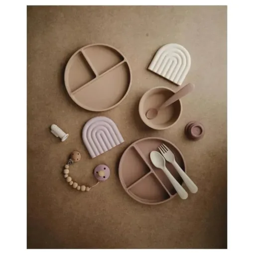 Mushie - Placa de sucção de silicone (malva nublado)