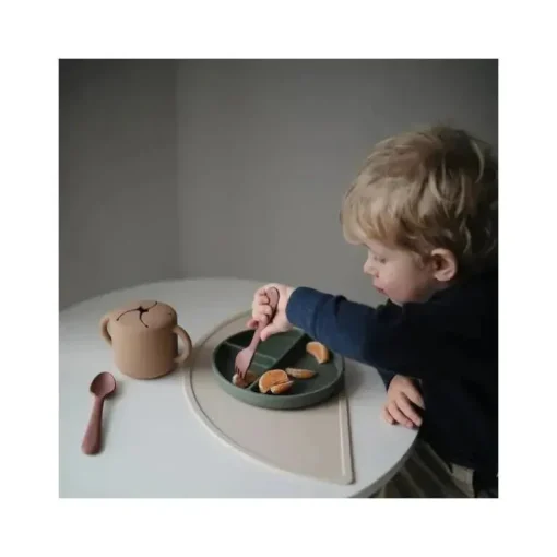 Mushie - Placa de sucção de silicone bebê - Cambridge Blue
