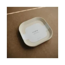 Mushie - Pratos Quadrados para Bebês - Conjunto de 2 - Marfim
