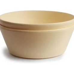 Mushie - Round Bowl Dinnerware Set, Pale Daffodil