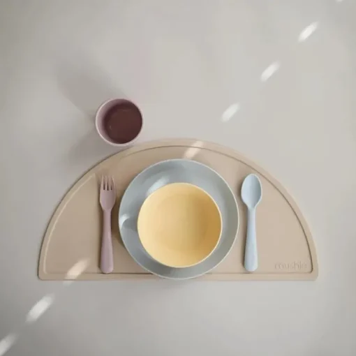 Mushie - Round Bowl Dinnerware Set, Pale Daffodil