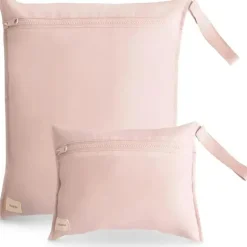 Mushie - Sacos úmidos resistentes à água, saco de armazenamento reutilizável grande e pequeno, conjunto de 2 blush