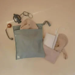 Mushie - Sacos úmidos resistentes à água, saco de armazenamento reutilizável grande e pequeno, conjunto de 2 verde romano