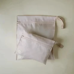 Mushie - Sacos úmidos resistentes à água, saco de armazenamento reutilizável grande e pequeno, conjunto de 2 blush