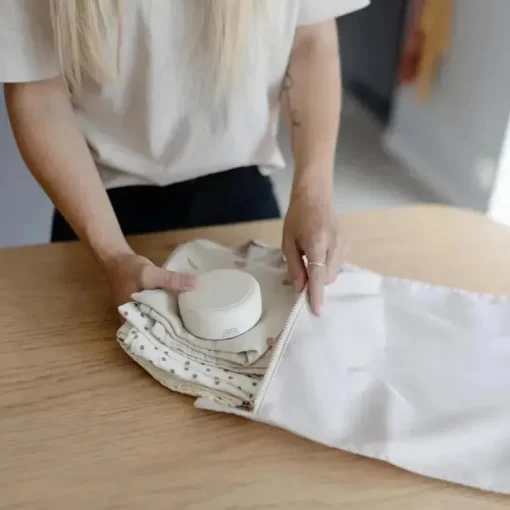Mushie - Sacos úmidos resistentes à água, saco de armazenamento reutilizável grande e pequeno, conjunto de 2 blush