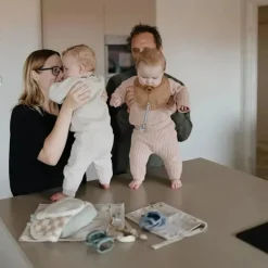 Mushie - Sacos úmidos resistentes à água, saco de armazenamento reutilizável grande e pequeno, conjunto de 2 blush