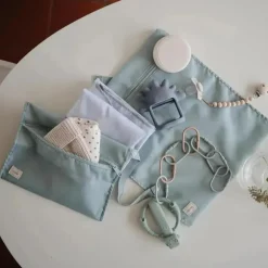 Mushie - Sacos úmidos resistentes à água, saco de armazenamento reutilizável grande e pequeno, conjunto de 2 verde romano