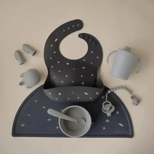 Mushie - Silicone Baby Bib, Planets