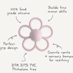 Mushie - Silicone Baby Daisy Rattle Teether Toy
