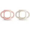 Mushie - Silicone Bottles Handles, Blush/Shifting Sand