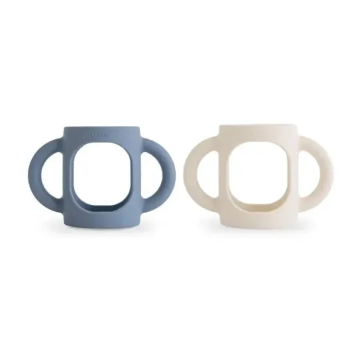Mushie - Silicone Bottles Handles, Tradewinds/Shifting Sand