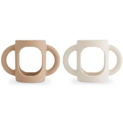 Mushie - Silicone Bottles Handles, Natural/Shifting Sand