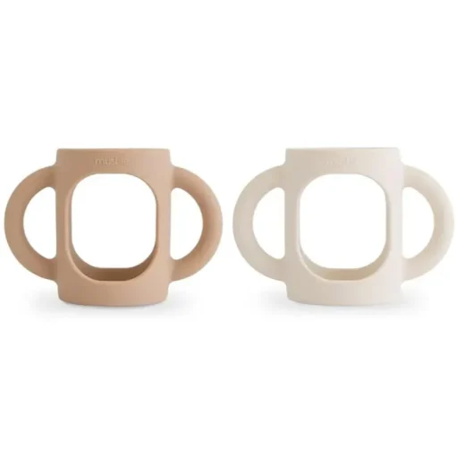 Mushie - Silicone Bottles Handles, Natural/Shifting Sand