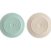 Mushie - Silicone Drain Stopper 2-Pk, Cambridge Blue/Shifting Sand