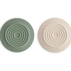 Mushie - Silicone Drain Stopper 2-Pk, Dried Thyme/Shifting Sand