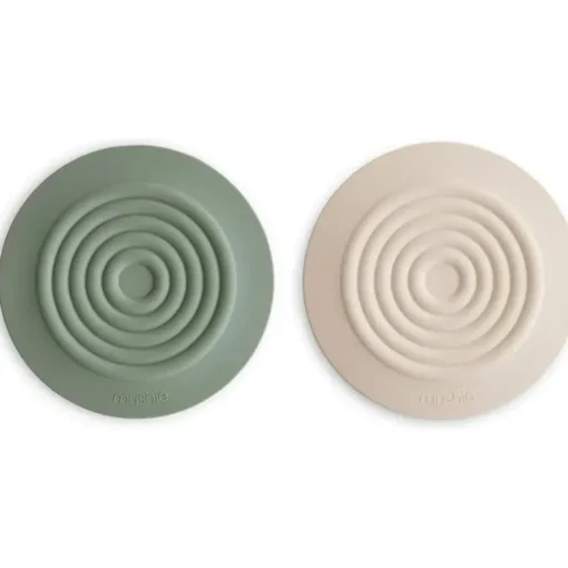 Mushie - Silicone Drain Stopper 2-Pk, Dried Thyme/Shifting Sand