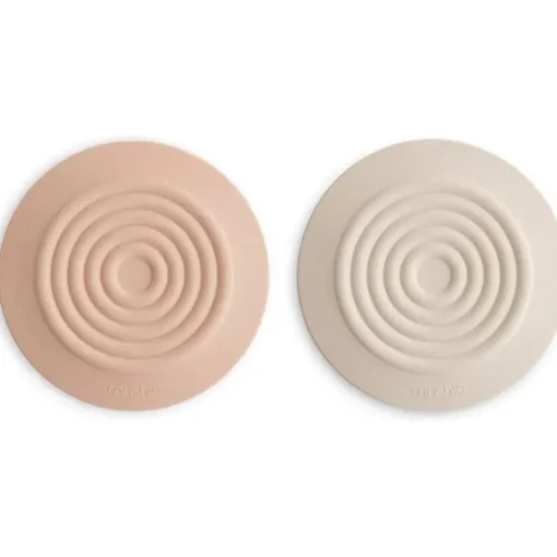 Mushie - Silicone Drain Stopper 2-Pk, Blush/Shifting Sand