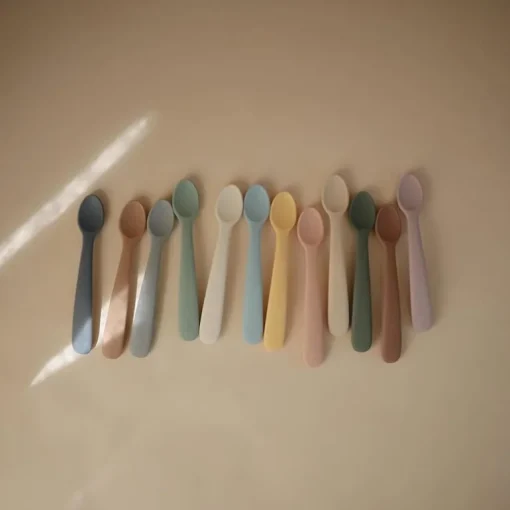 Mushie - Silicone Feeding Spoons, Powder Blue (2-Pack)