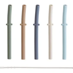 Mushie - Silicone Replacement Straws, Forest