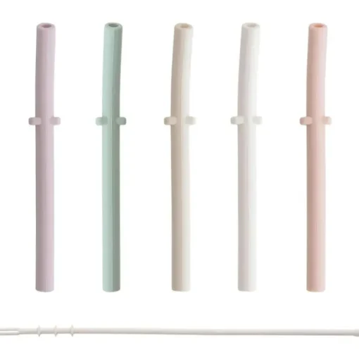 Mushie - Silicone Replacement Straws, Petal