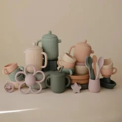 Mushie - Silicone Tea Play Set, Cambridge Blue