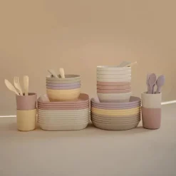 Mushie - talheres de garfo e colher para crianças, narcisos claros