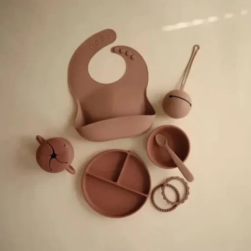 Mushie - Tigela de Sucção de Silicone, Woodchuck