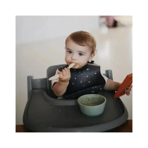Mushie - Tigela de Sucção de Silicone Bebê - Cambridge Blue