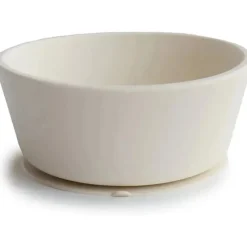 Mushie - Tigela de Sucção para Bebê de Silicone, Marfim