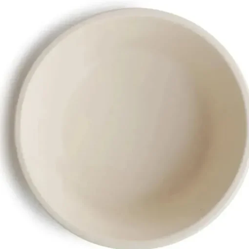 Mushie - Tigela de Sucção para Bebê de Silicone, Marfim
