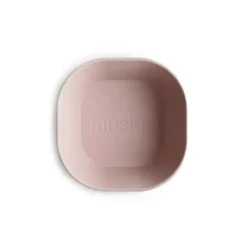 Mushie - Tigela quadrada para bebê - Conjunto de 2 - Blush