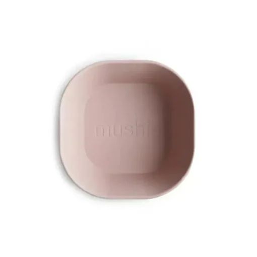 Mushie - Tigela quadrada para bebê - Conjunto de 2 - Blush