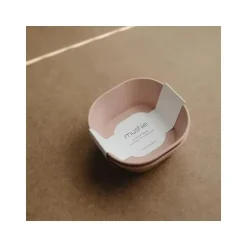 Mushie - Tigela quadrada para bebê - Conjunto de 2 - Blush