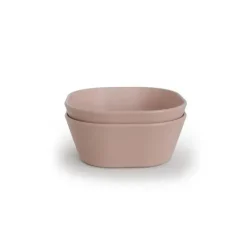 Mushie - Tigela quadrada para bebê - Conjunto de 2 - Blush