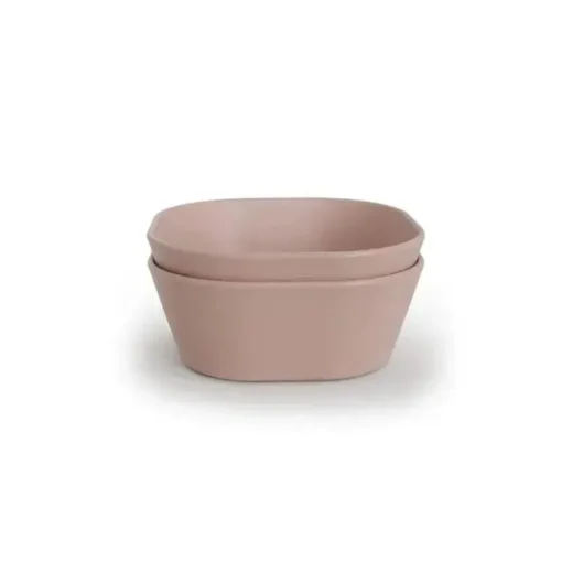 Mushie - Tigela quadrada para bebê - Conjunto de 2 - Blush