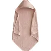 Mushie - toalha com capuz de algodão orgânico para bebê, blush