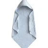 Mushie - Toalha com capuz de algodão orgânico para bebês, azul bebê