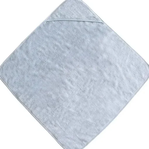 Mushie - Toalha com capuz de algodão orgânico para bebês, azul bebê