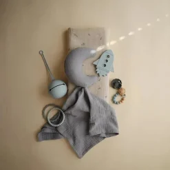 Mushie Lovely Cobertor Moon Lovey - Tradewinds Blue